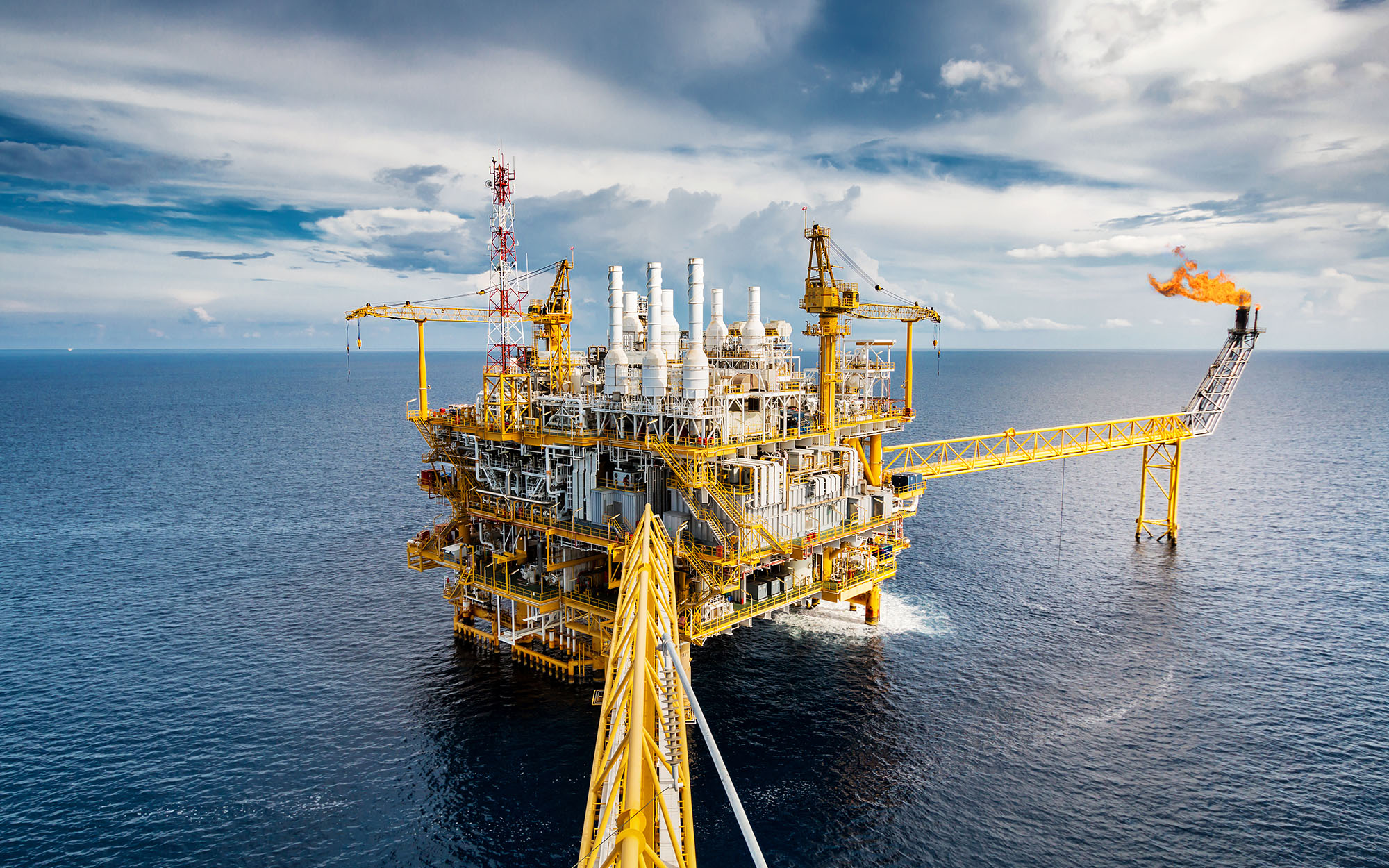 Oil Rig And Worker 203931776